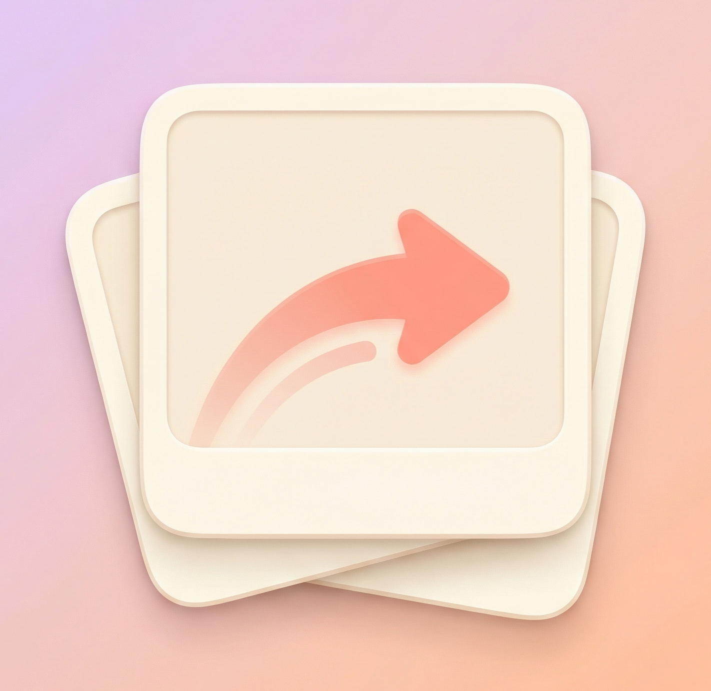 Glean Photos 应用程序图标，蓝色渐变圆形图标，中心有白色相机快门形状，设计简洁现代，苹果风格